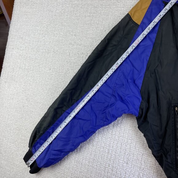 VTG 90s Nike Purple Gold Black Color Block Hooded Windbreaker Jacket Men Read* - Picture 14 of 16
